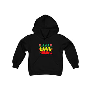 Peel Here Clothings Peace Love and Kindness Childrens hoodie