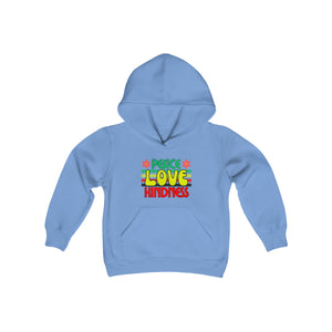 Peel Here Clothings Peace Love and Kindness Childrens hoodie