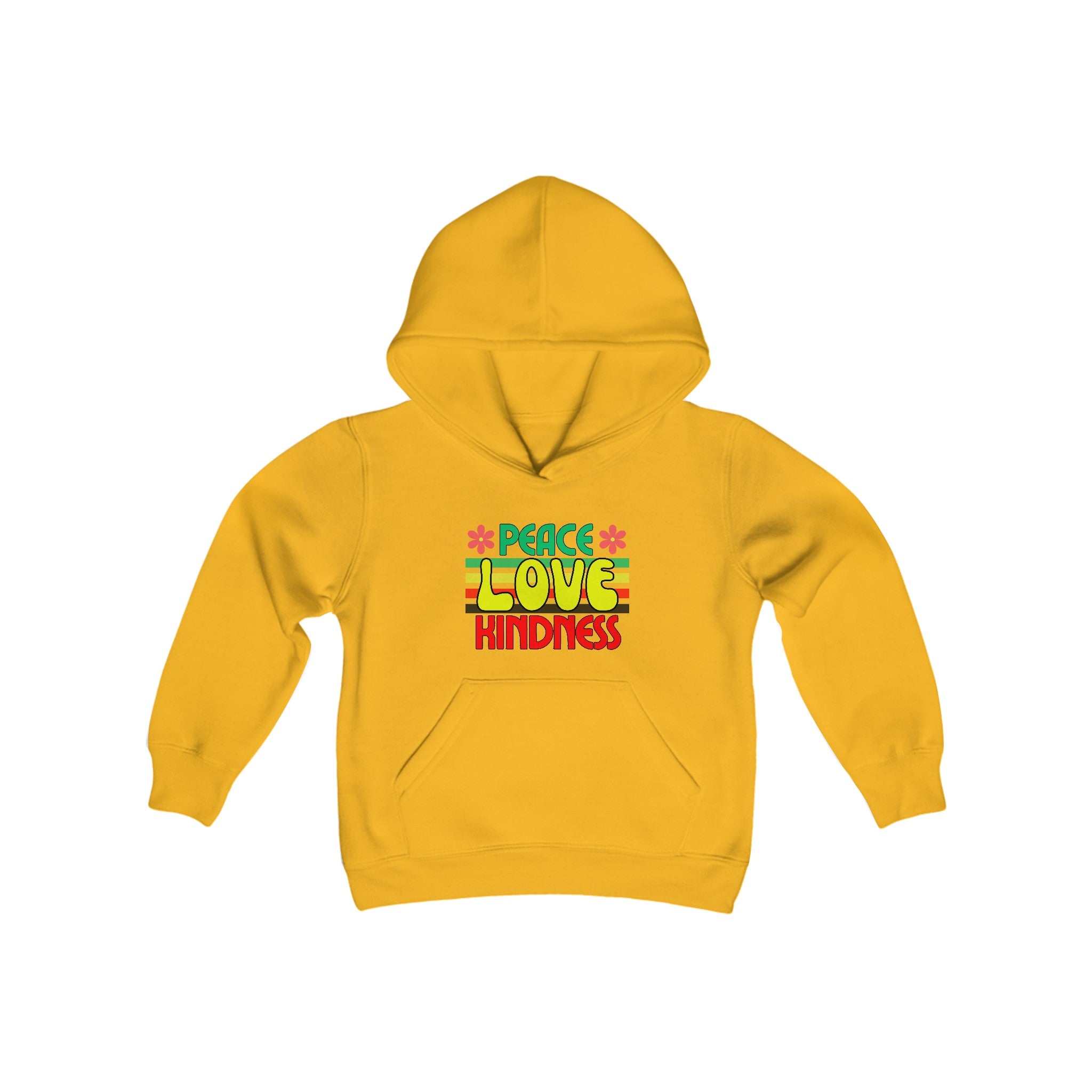 Peel Here Clothings Peace Love and Kindness Childrens hoodie