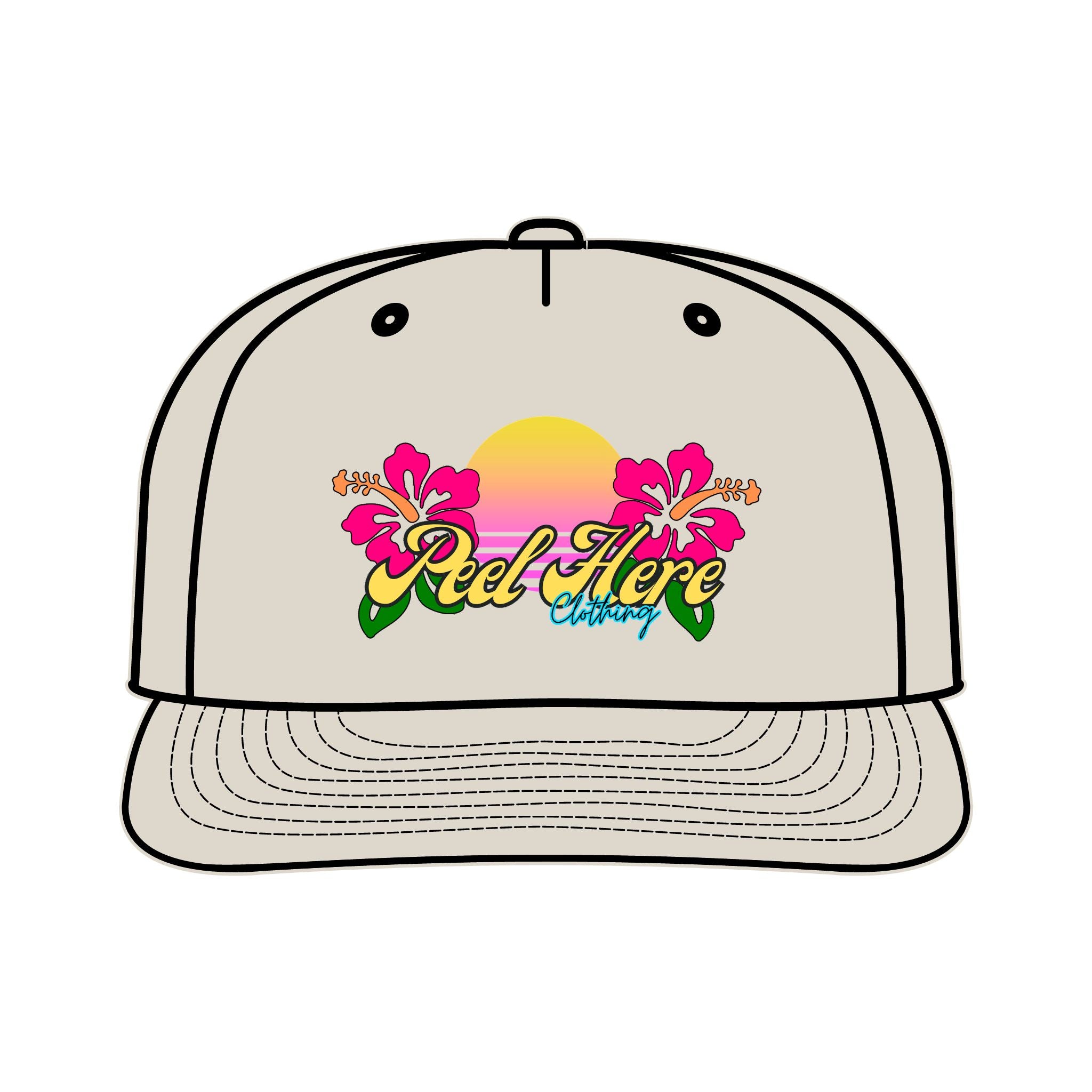 Peel Here Clothing Sunset Hibiscus Surf Cap