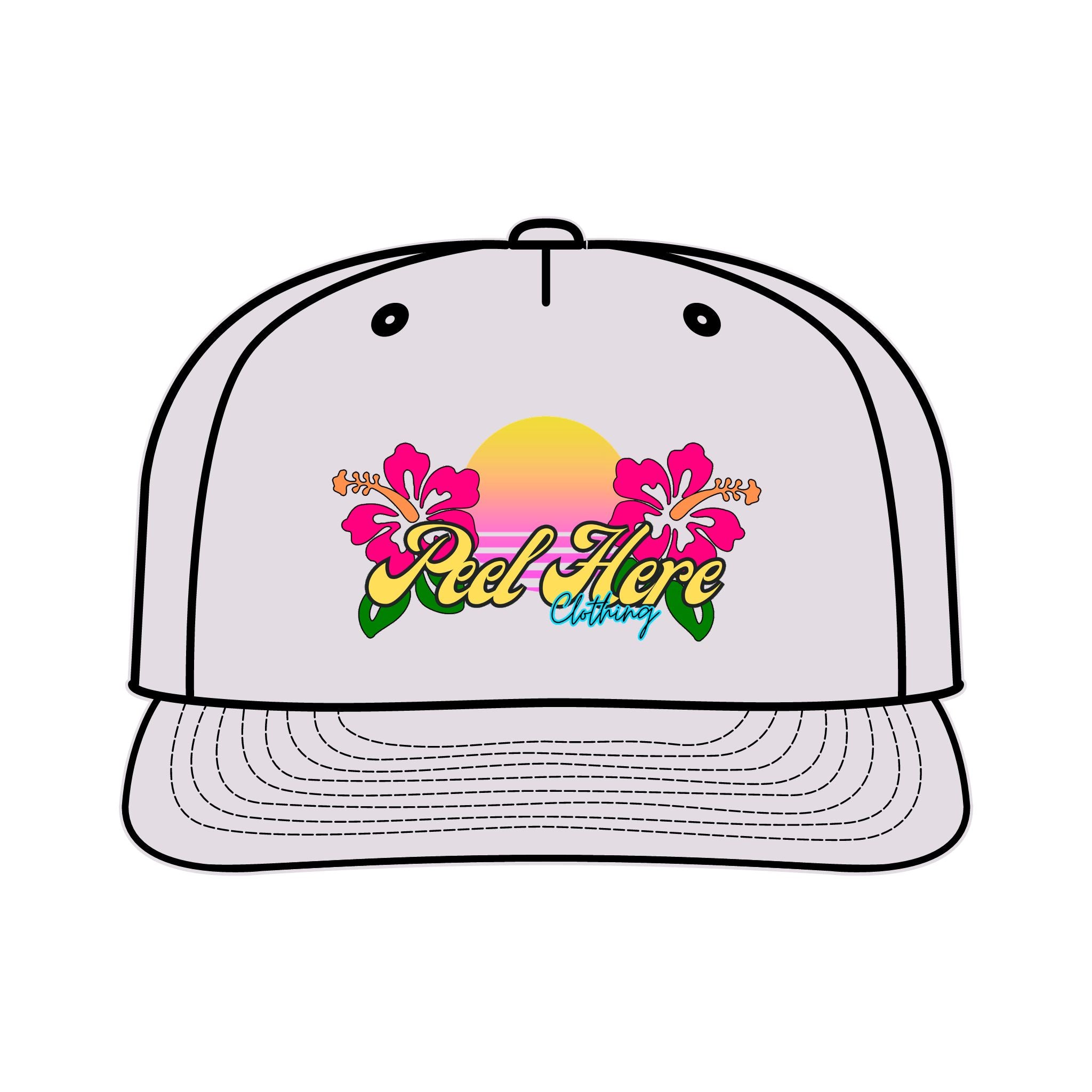 Peel Here Clothing Sunset Hibiscus Surf Cap