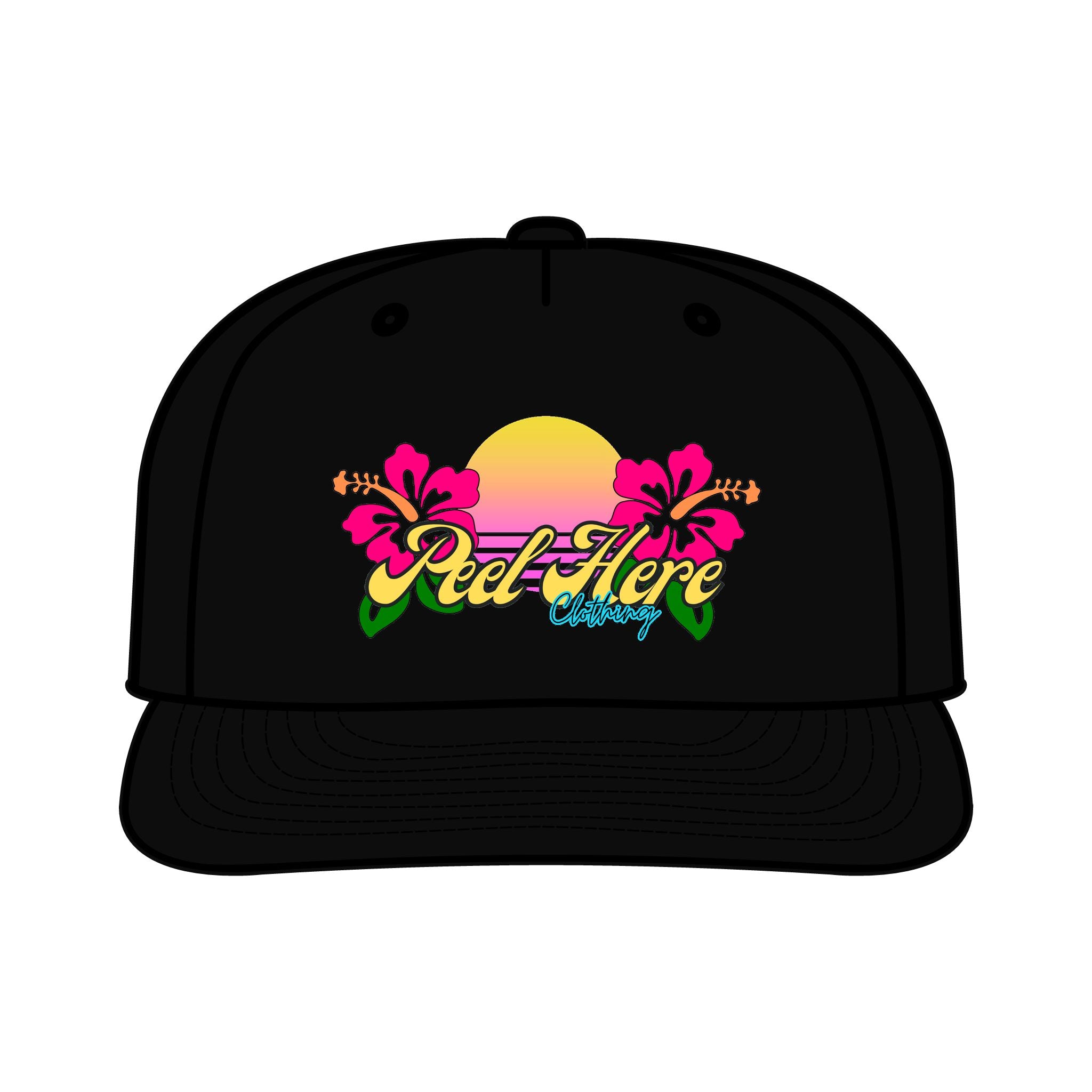 Peel Here Clothing Sunset Hibiscus Surf Cap